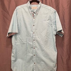 Depart West men’s button down short sleeve shirt XL turquoise color